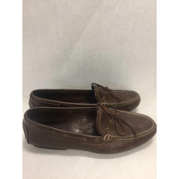 Genuine Fullgrain Leather Moccasin Tie Loafer Brown Tanned Hide 9 1/2M US 43 EU main image 6